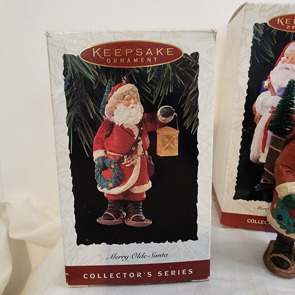 Lot 2 Hallmark Merry Olde Santa Ornaments 1994 #5 & 1996 #7 Ken Crow - Picture 7 of 8